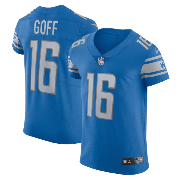 mens nike jared goff blue detroit lions vapor elite player jersey